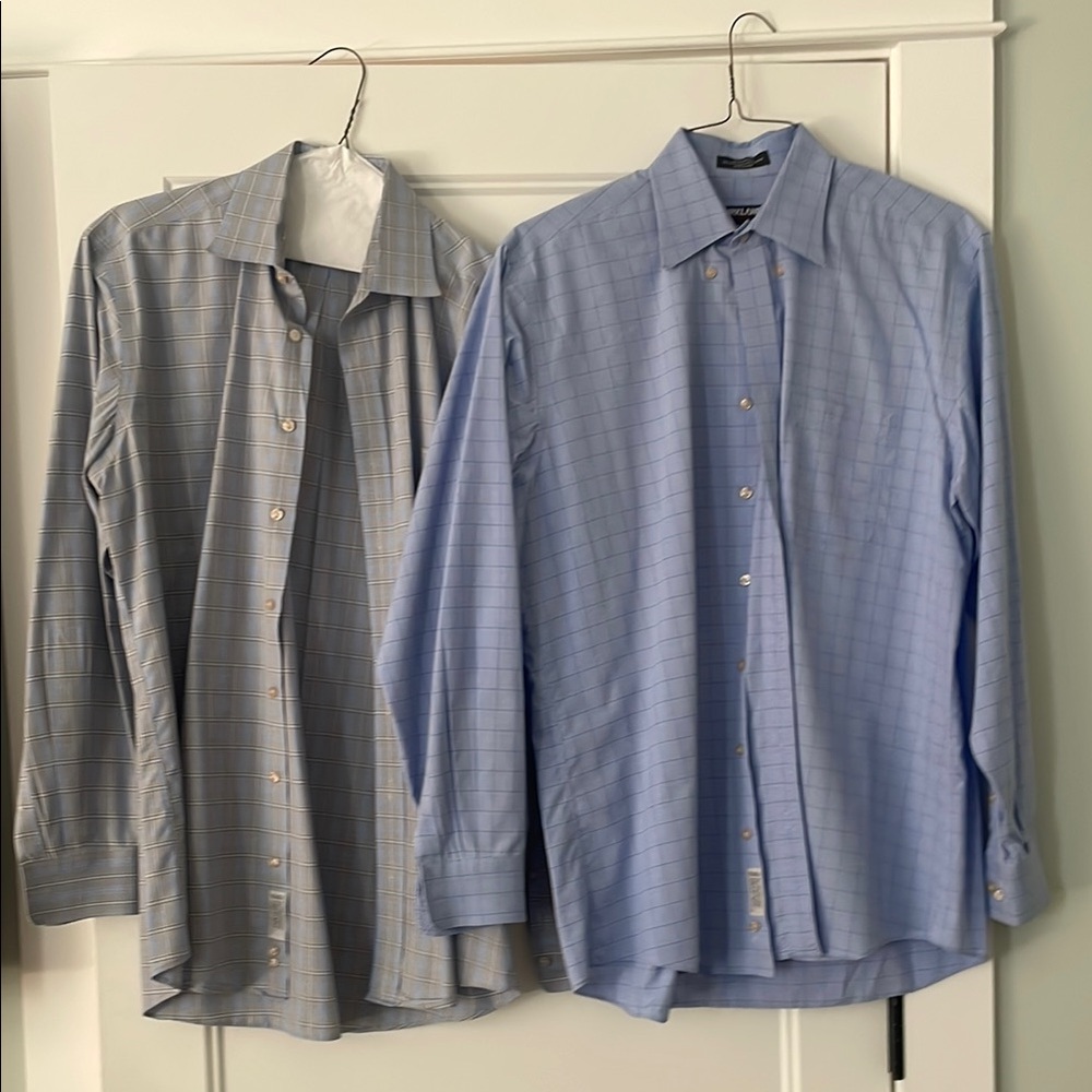 Men's Blue and Gray Dress Shirts
